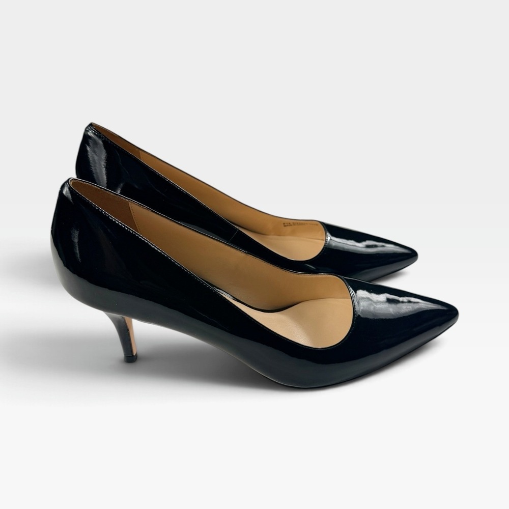 Cole Haan Bradshaw Pump 65 Womens 10.5 Black Patent Kitten Heel D42076 NEW